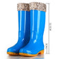 Women's Rain Boots Mid-high Tube Fashion Velvet Padded Thick Rain Boots Warm Winter Rain Boots Non-slip Adult