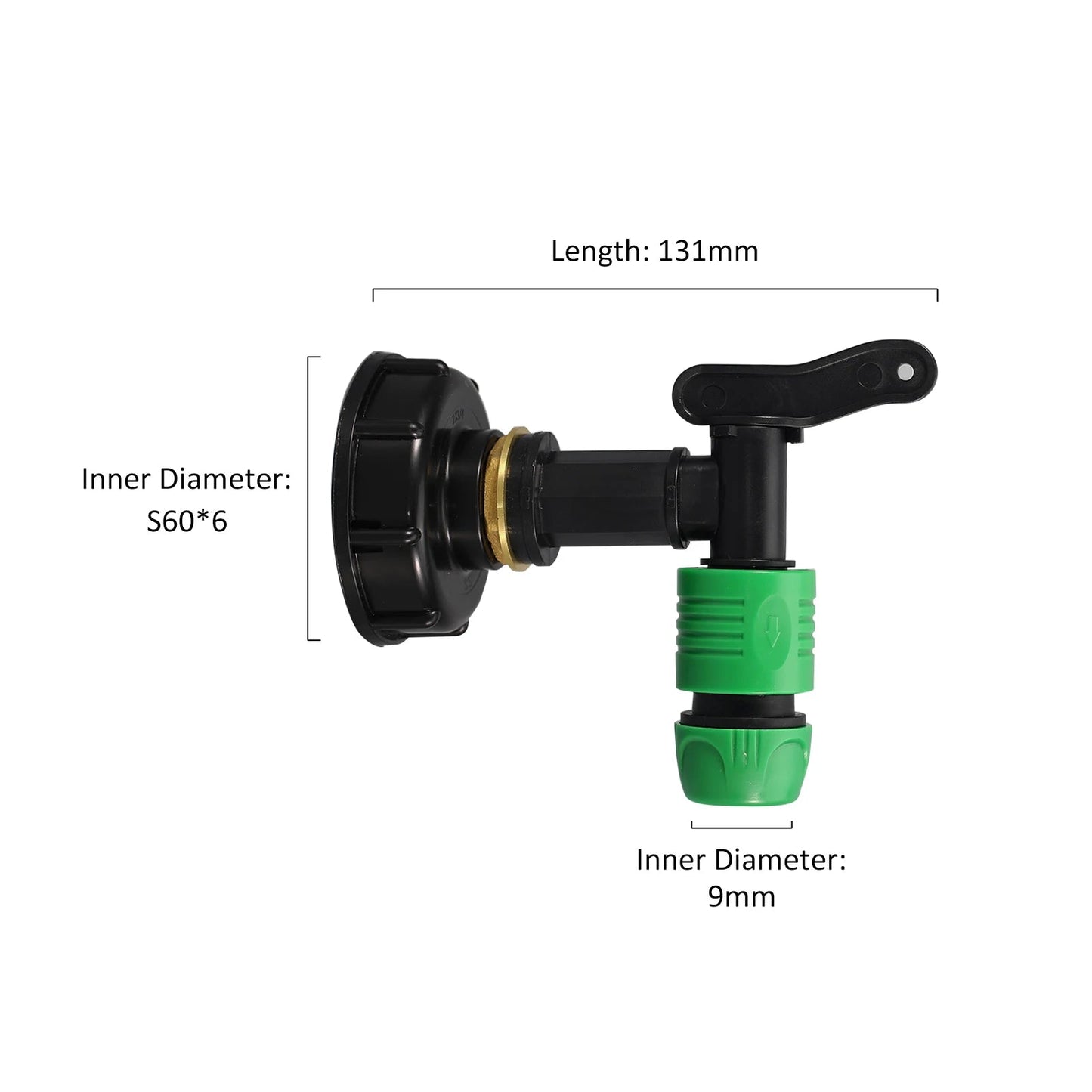 S60x6 Coarse Thread IBC Tank Tap Connecter X 1/2'' 3/4'' Water Coupling Adapter 1000L Garden Home Replacement Valve Fitting A&S Collection