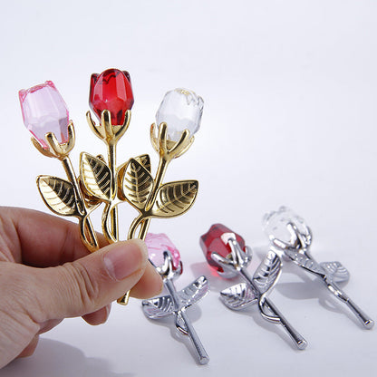 Mother's Day Creative Gift Crystal Rose Crafts Ornaments A&S Collection