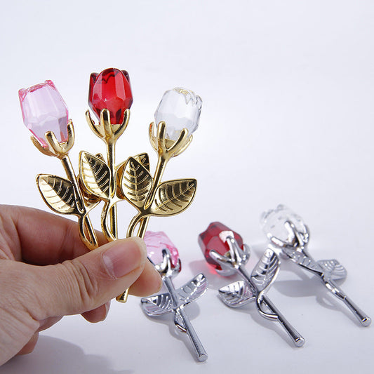Mother's Day Creative Gift Crystal Rose Crafts Ornaments A&S Collection