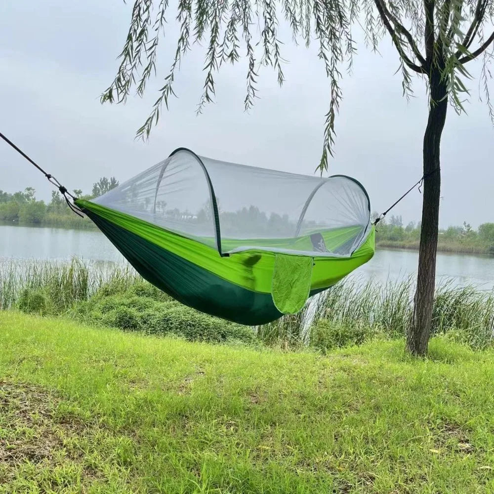 2 Person Outdoor Camping Hammock with Mosquito Net Portable Comfortable Sleeping Tent Hammock Outdoor Furniture Bed