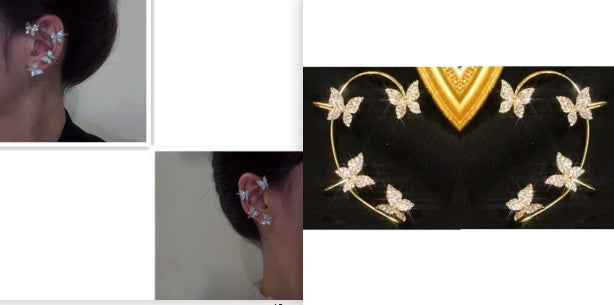 Fashion Earring Butterfly Ear Clip And Ear Hook Jewelry CJ
