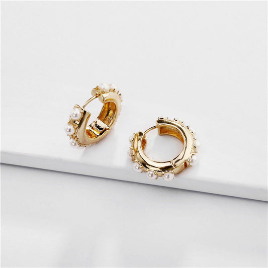 Rainbow pearl earrings Dopamine candy-colored hemispheres for women's ear clasp earrings A&S Collection