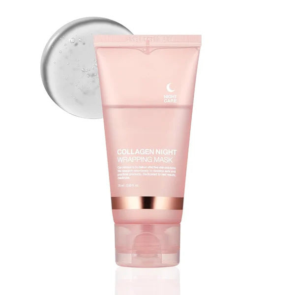 Collagen Wrapping Night Mask: Natural Ingredients for Firming, Elasticity, and Deep Hydration – Anti-Wrinkle Solution for Radiant Skin Care CJ