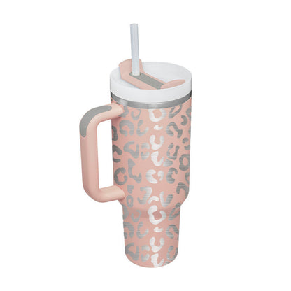 40 Oz Tumbler With Handle Straw Insulated, Stainless Steel Spill Proof Vacuum Coffee Cup Tumbler With Lid Tapered Mug Gifts For Valentine Lover Suitable For Car Gym Office Travel A&S Collection