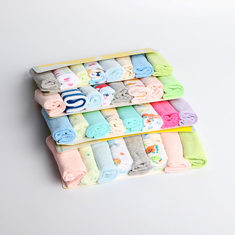 Cross-border small square towel baby drool towel small towel baby small handkerchief feeding towel 8 strips pack A&S Collection
