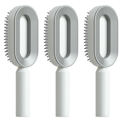 Self Cleaning Hair Brush For Women One-key Cleaning Hair Loss Airbag Massage Scalp Comb Anti-Static Hairbrush CJ