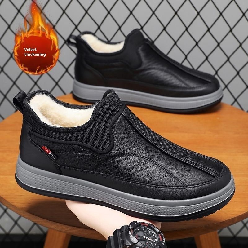Winter Warm Fleece Snow Boots Round-toed Platform Ankle Boot Fashion Simple Non-slip Flat Cotton Shoes Men A&S Collection