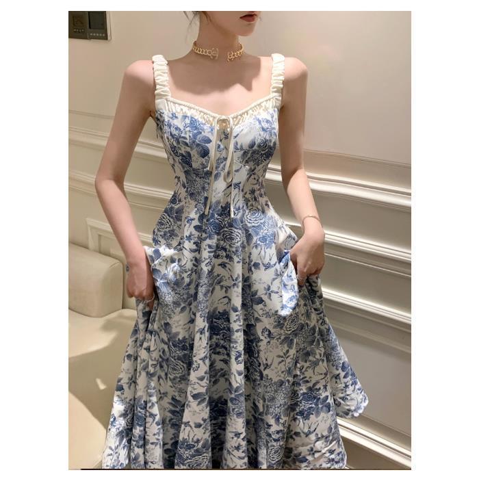 Fashion Retro Women Floral Strap Dress A&S Collection