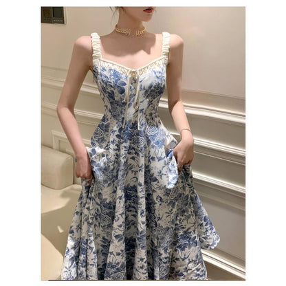 Fashion Retro Women Floral Strap Dress A&S Collection