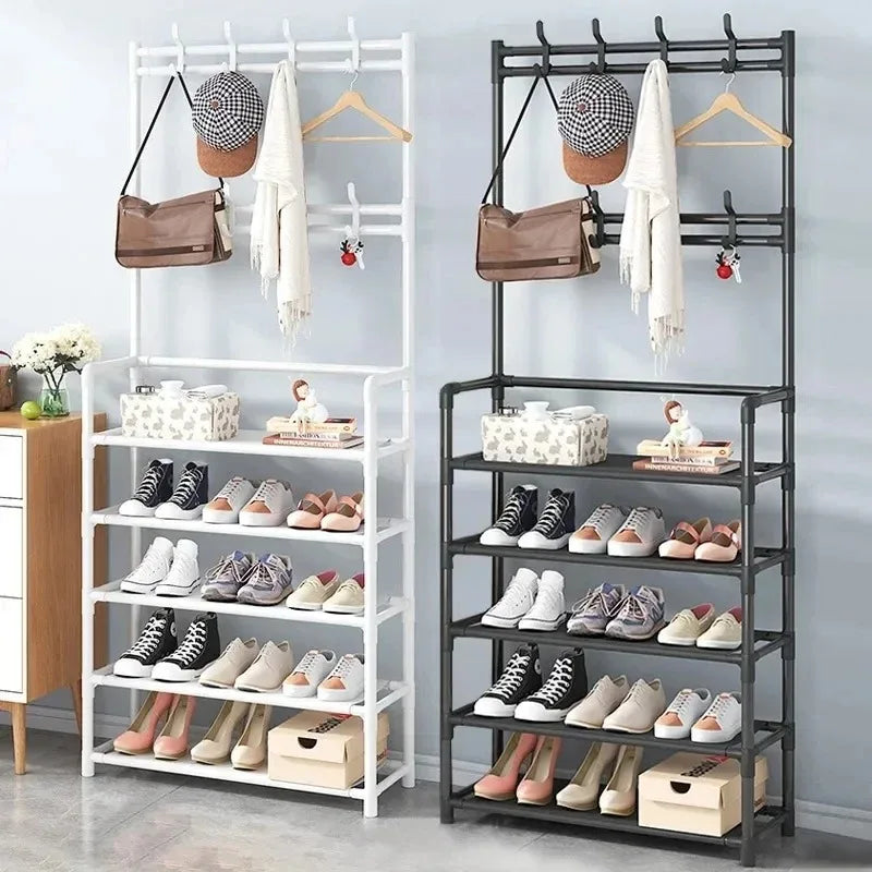 Clothes Hat Hangers Shoe Rack Multi-ayer Shoe Rack Simple Floor Shoes and Hat Racks Load-bearing Living Room Organizer Shelf A&S Collection