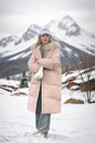 Down Cotton-padded Jacket Women's Mid-length Big Fur Collar A&S Collection