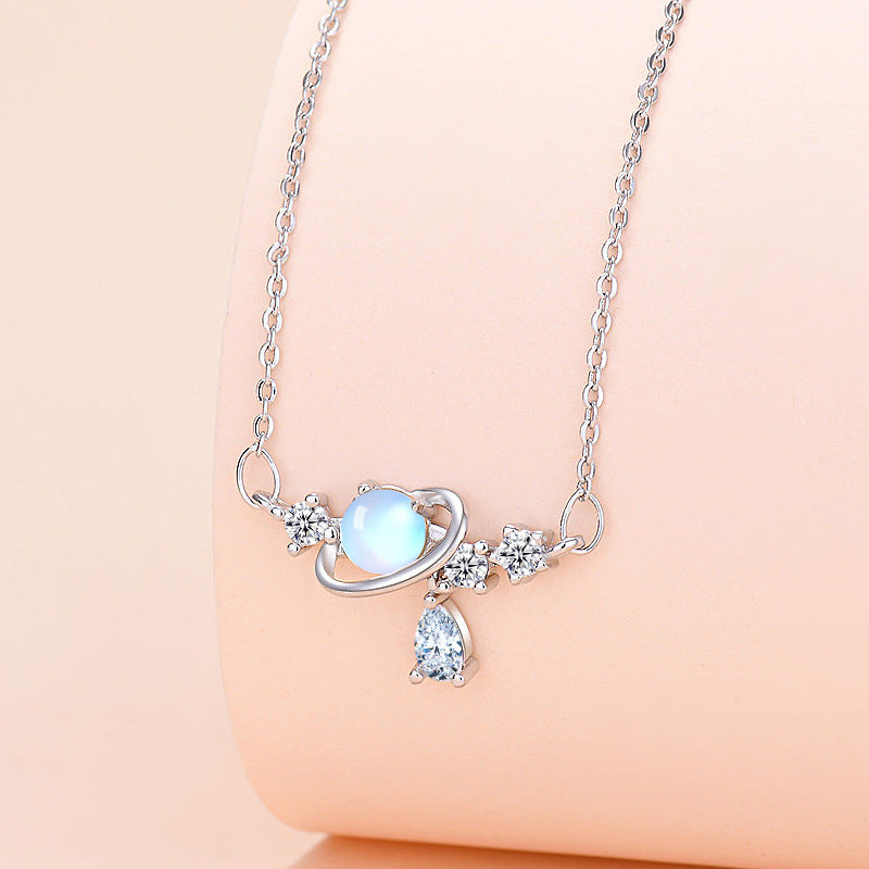 Exquisite planet necklace: trendy zircon drop, artistic and fashionable. A&S Collection