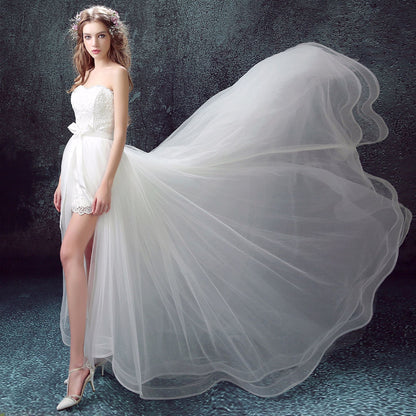 Sexy Detachable Skirt Mermaid Tulle Lace Appliques Short Wedding Dress New Wedding Dresses A&S Collection