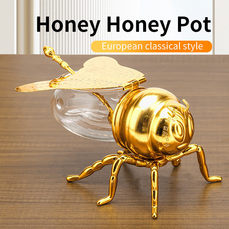 Bee Shaped Honey Jar with Spoon: Versatile Novelty Container for Condiments and Oil – Perfect for Kitchen, Festive Parties, and Everyday Use A&S Collection