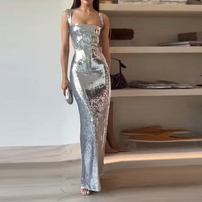 Square Collar Sequin Dresses - Shop Now! CJ