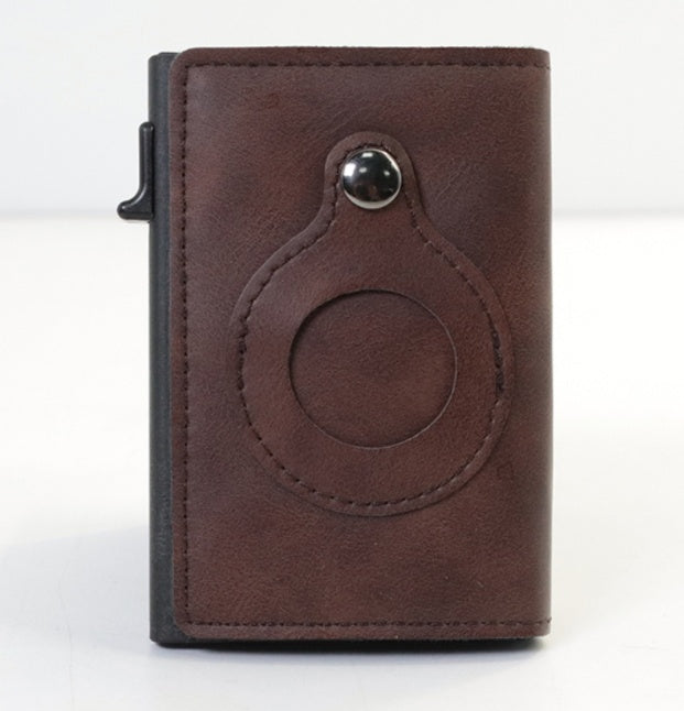 AirTag Wallet Anti Theft Bullet Card Bag Multi-functional Rfid Card Holder Men's Leather Slim Wallets For Airtag Air Tag A&S Collection