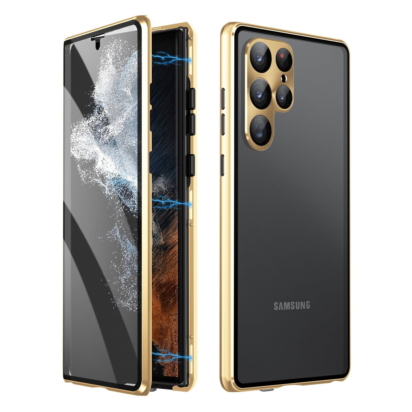 Applicable To S24Ultra Peep-proof Magnetic Mirror Universal Magnetic King Phone Case.