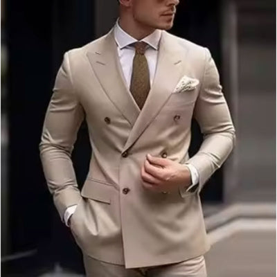 Men's Two-piece Suit Korean Style Slim Fit Business Best Man Casual Suit A&S Collection