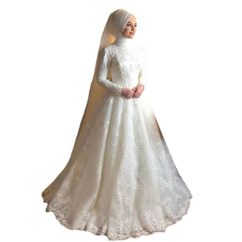 Long Sleeve White Dignified Wedding Dress A&S Collection