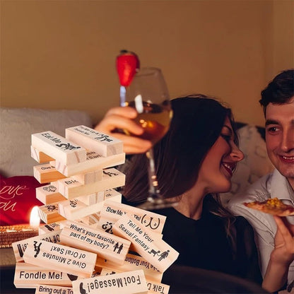 Couple Game Night Intimacy Block Tower Jenga Game Valentine Tumbling Tower Stacking Blocks Game Party Interactive Games 18 A&S Collection