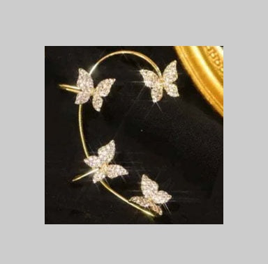 Fashion Earring Butterfly Ear Clip And Ear Hook Jewelry CJ