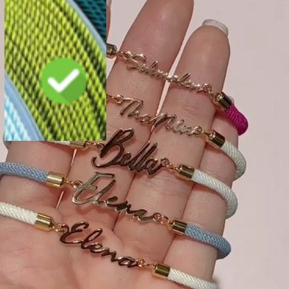 Personalized Colorful Rope Chain Custom Name Bracelet Personalized Adjustable Name Jewelry For Girls A&S Collection