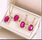 The Crystal Set Necklace Earring Ring Three-piece Set A&S Collection