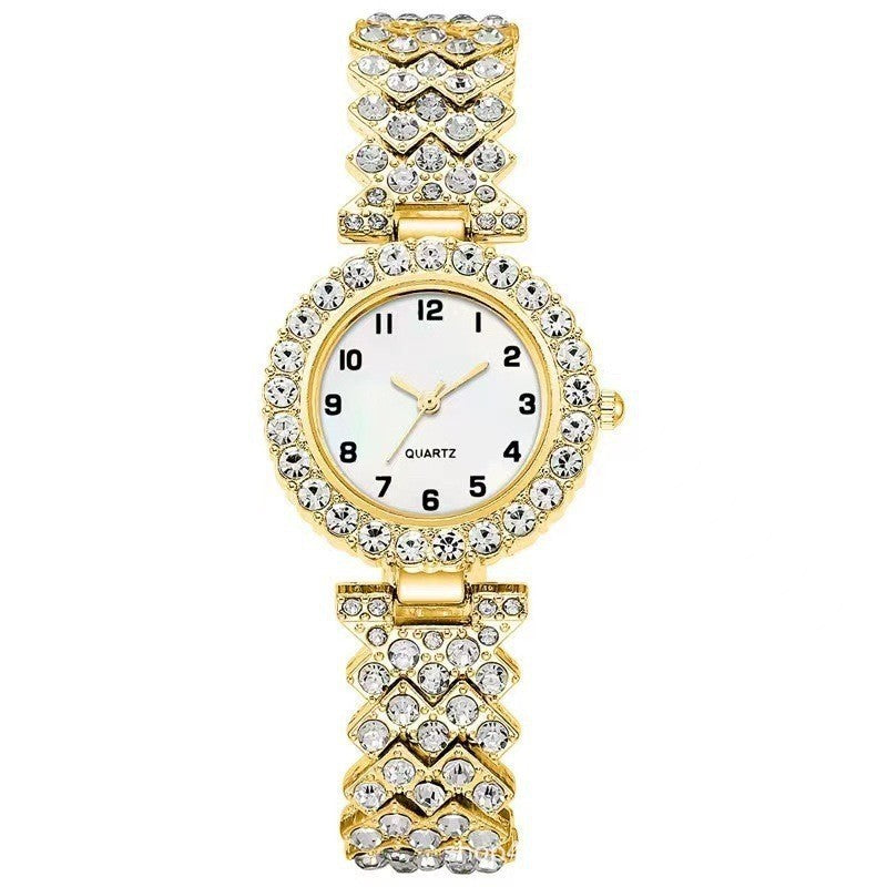 Luxury Silver Strap Watch Set: Fashion Jewelry 2pcs for Women – Elegant Quartz Wristwatch and Alloy Bracelet Gift Set A&S Collection