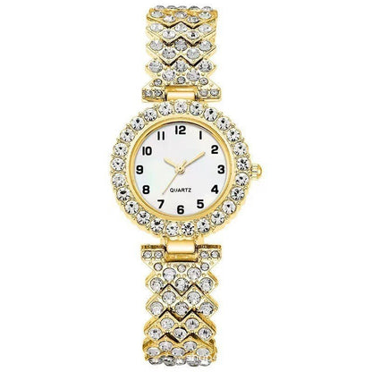 Luxury Silver Strap Watch Set: Fashion Jewelry 2pcs for Women – Elegant Quartz Wristwatch and Alloy Bracelet Gift Set A&S Collection