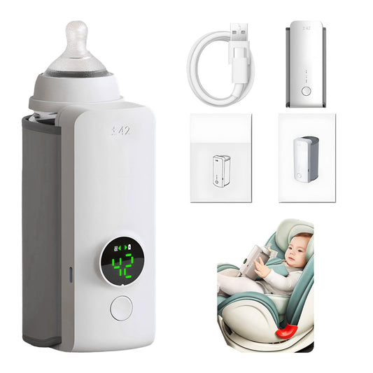 Portable Wireless Rechargeable Baby Bottle Warmer USB Charging And Heating Bag Portable Constant Temperature Milk Warmer Universal Bottle Insulation Sleeve A&S Collection