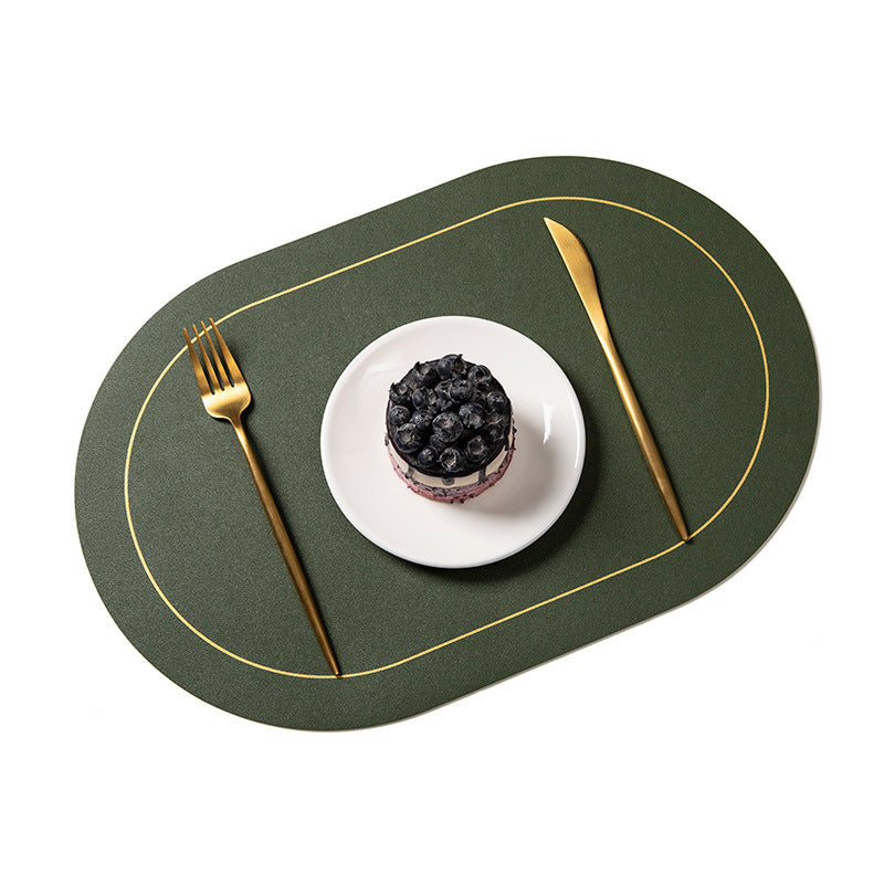 Elegant Double-sided Leather Mat: Thickened, Anti-Skid, and Heat-Resistant - Perfect for Protecting Your Table and Enhancing Dining Experiences A&S Collection