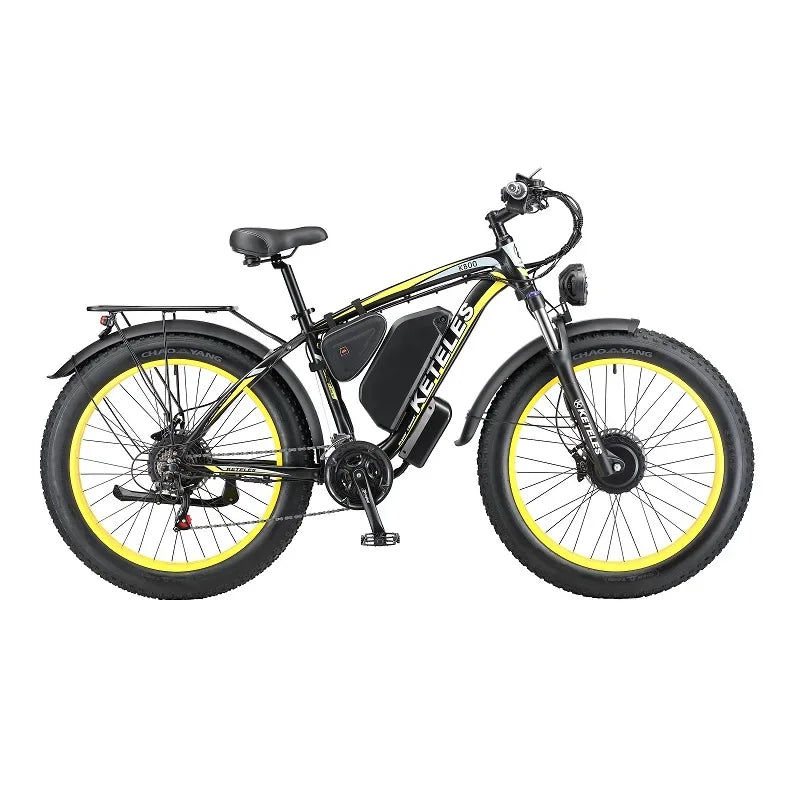 2000W High Power Two Wheel Drive Dual Motor Electric Bike With 26AH Lithium Battery and 26x4.0 inch Fat Tire E-Bike gsmFI