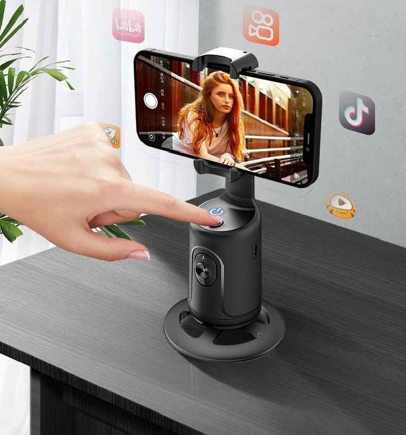 360° Auto Face Tracking AI Gimbal | Smart Phone Holder for Vlogging, Video, and Live Streaming Stabilizer Tripod CJ