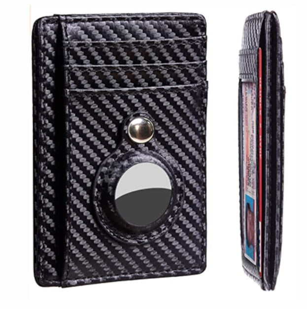 AirTag Wallet Anti Theft Bullet Card Bag Multi-functional Rfid Card Holder Men's Leather Slim Wallets For Airtag Air Tag A&S Collection