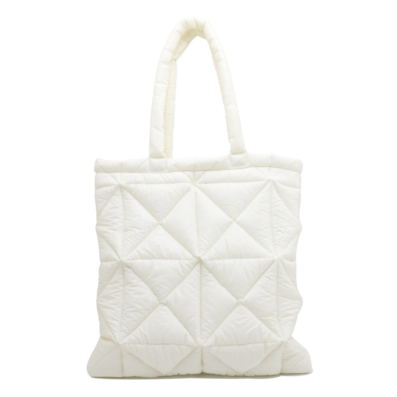 Chic quilted down tote: elegant, spacious, and stylish A&S Collection