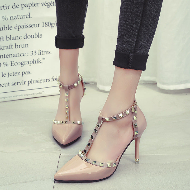 Turn Heads with Chic Studded Pointed High Heels for Women CJ
