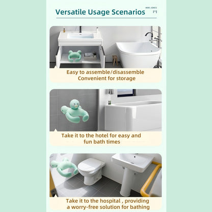MiniJones Baby Standing Bath Support Wall Mount Adjustable Height Suction Cup Bathtub Shower Holder For Above 9 Months