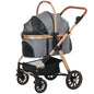 3 In 1 Dog Stroller With Detachable Cabin, 4 Wheel Folding Lightweight Pet Stroller For Small Dogs, Gray A&S Collection