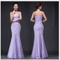 Long dress fuchsia and white lace trailing sexy bride wedding dress A&S Collection
