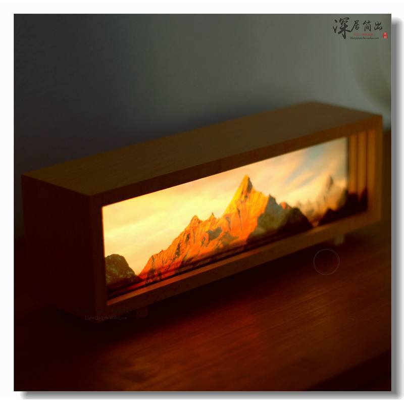 Sunshine Jhan night light Meri Snow Mountain cultural and creative desktop atmosphere light Qianlijiangshan charging pat light Hypersku