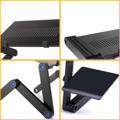 Adjustable Laptop Desk Stand Portable Aluminum Ergonomic Lapdesk For TV Bed Sofa PC Notebook Table Desk Stand With Mouse Pad A&S Collection