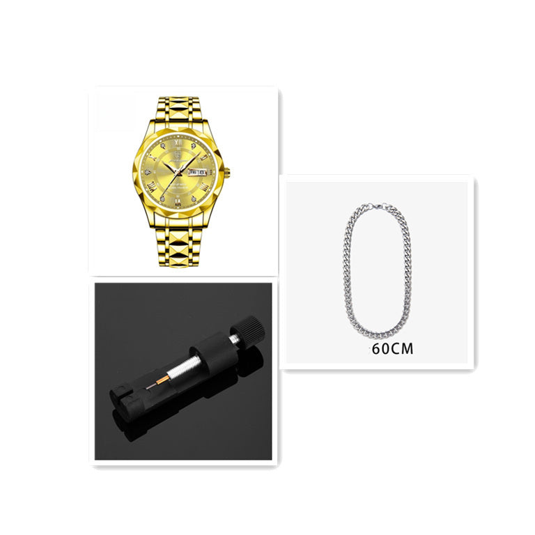 Men's Waterproof Double Calendar Luminous Quartz Watch A&S Collection