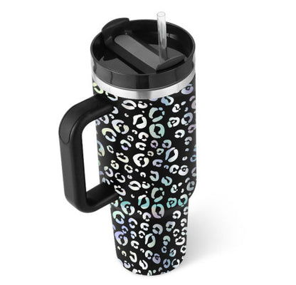 40 Oz Tumbler With Handle Straw Insulated, Stainless Steel Spill Proof Vacuum Coffee Cup Tumbler With Lid Tapered Mug Gifts For Valentine Lover Suitable For Car Gym Office Travel A&S Collection