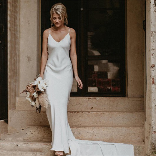Little White Evening Gown With Train Brigade Shot Long Dress A&S Collection