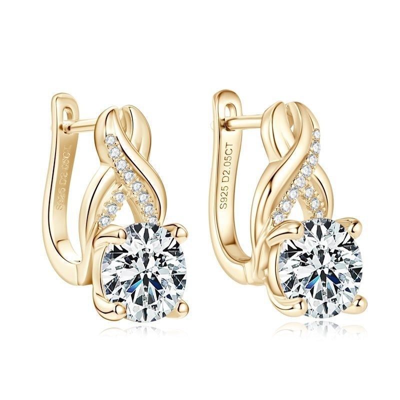 Light Luxury Moissanite Twist Earrings For Women A&S Collection