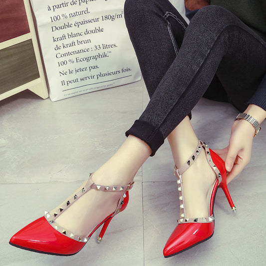 Turn Heads with Chic Studded Pointed High Heels for Women CJ