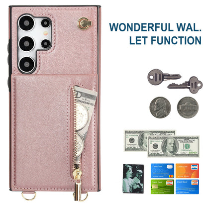 Card Crossbody Zipper Bracket Leather Phone Case A&S Collection