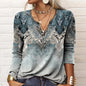 Women's Long Sleeve Printed Ethnic Fashion T-shirt