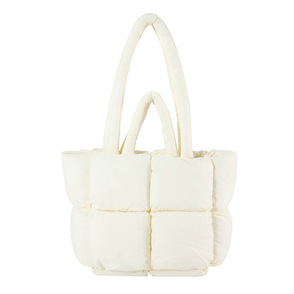 New Tote bag Puffer bag Quilted Bag women's large capacity soft advanced feeling filled cotton bag foreign style all underarm shoulder bag A&S Collection